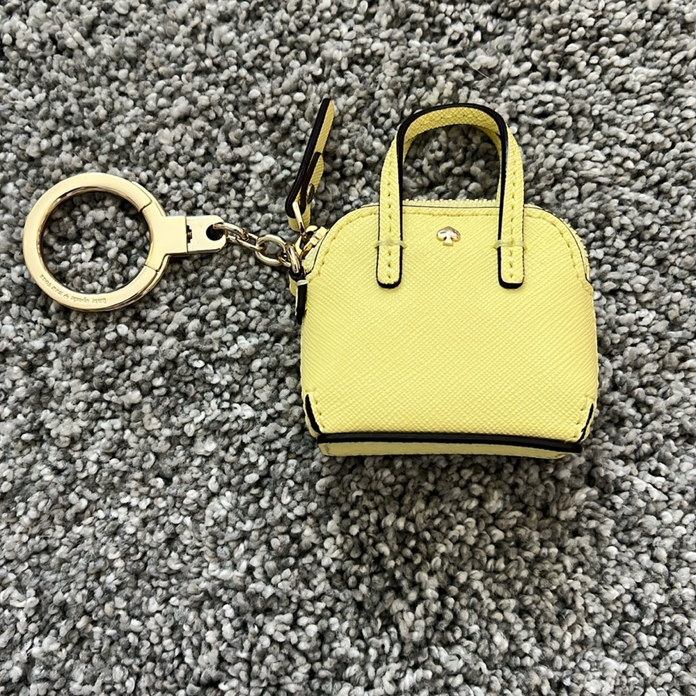 Kate Spade Mini Yellow Coin Purse Keychain